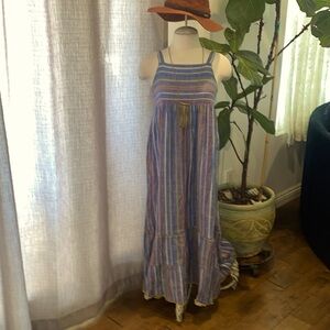 Vintage maxi cotton, polyester dress.